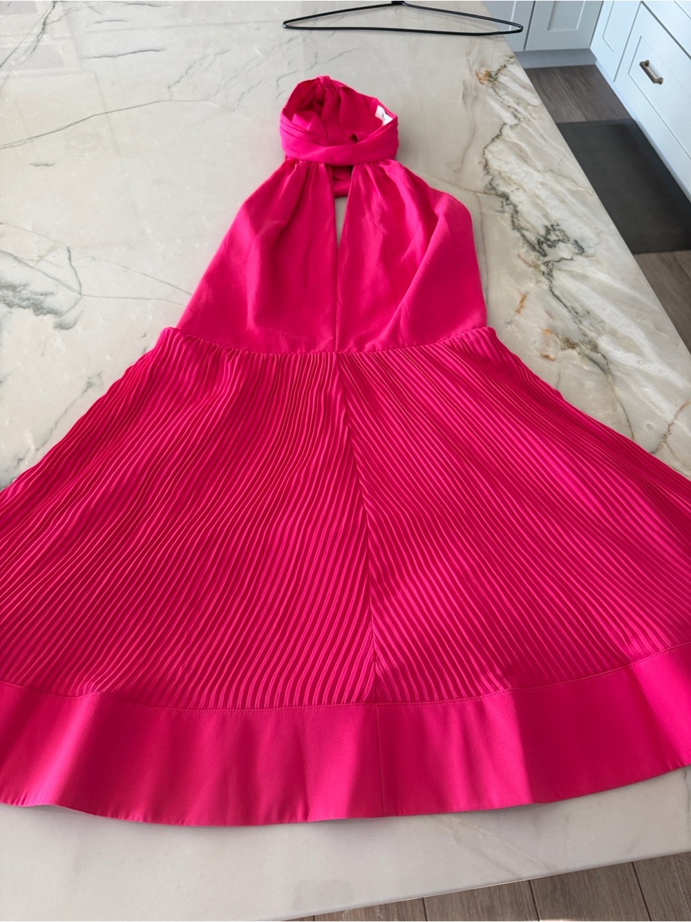 Milly Libby Pleated Halter Mini Dress Pink Size 8